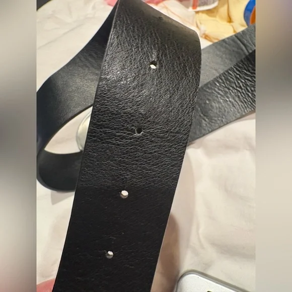 Western Brushed Silver Turquoise Belt 💙🤠 Black Adjusts to 36” - Picture 6 of 7